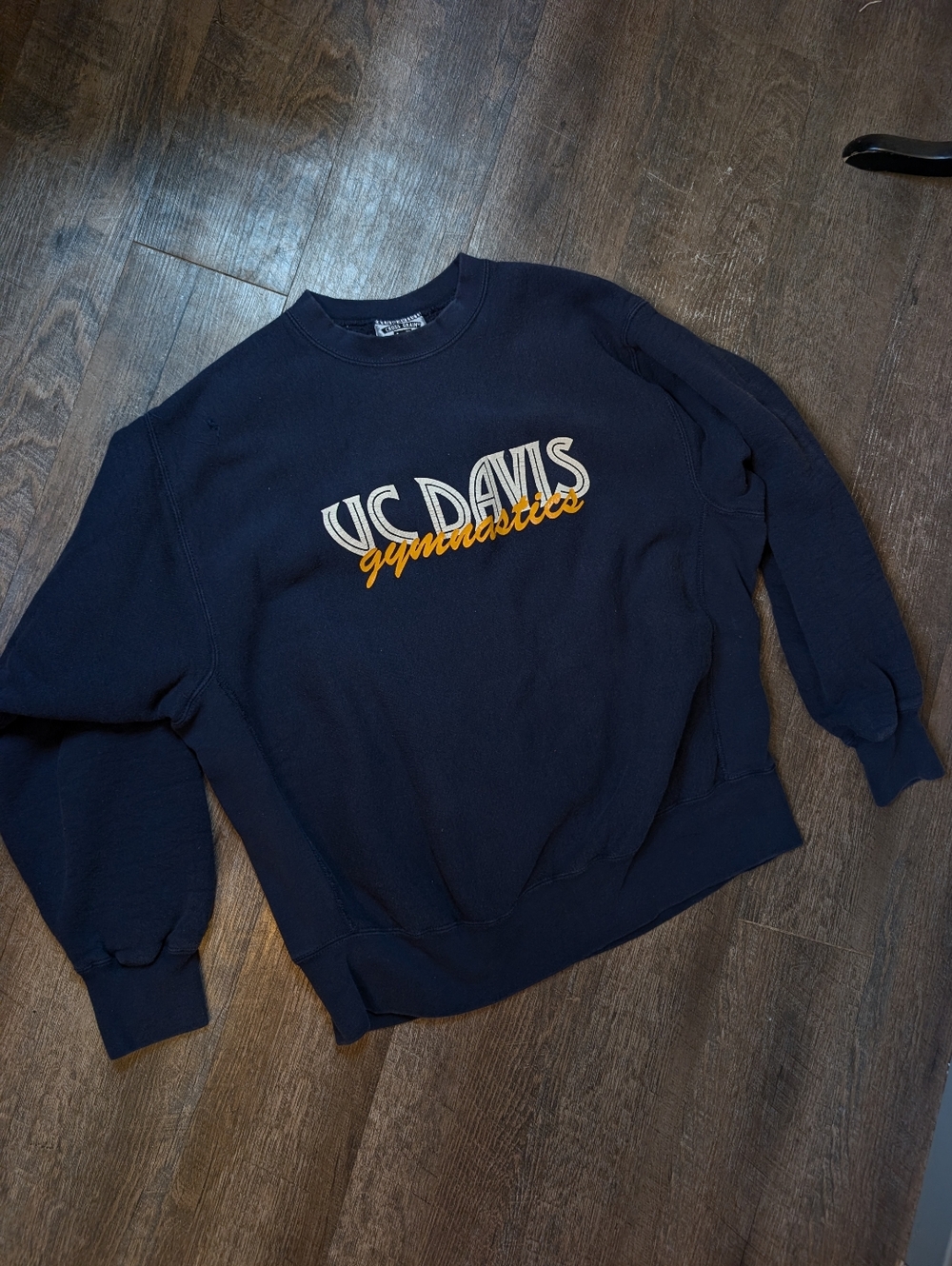 Vintage 90s UC Davis Gymnastics Navy Crewneck Sweatshirt